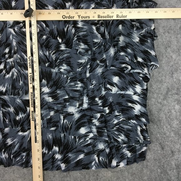 Lane Bryant Top 22 24 Cap Sleeve Knit Tiered Layered Gray Printed Career Casual - Picture 6 of 8